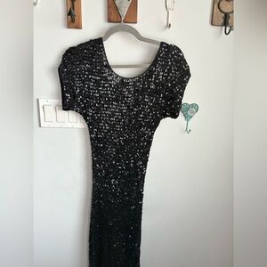 Elegant Black Sequin Dress